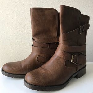 Mid-calf Brown Booties